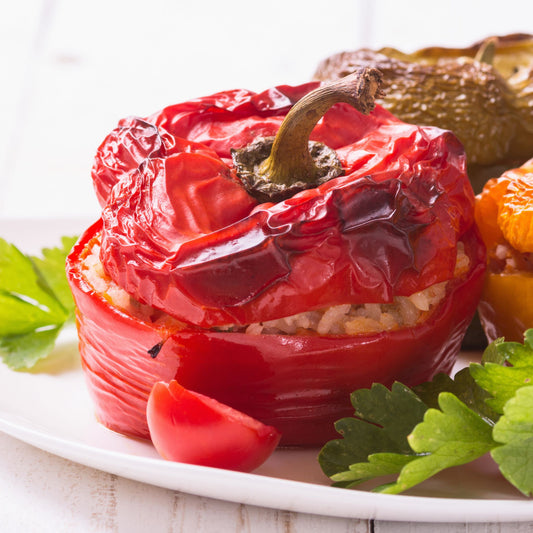 Delicious Greek Stuffed Peppers - Rallis Olive Oil USA