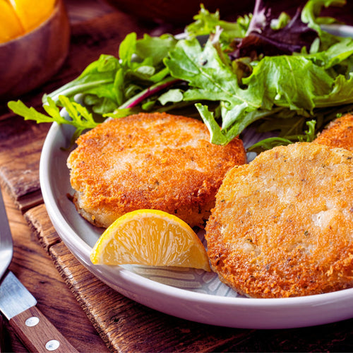 Salt Cod Cakes made with Rallis Olive Oil