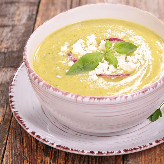 Roasted Zucchini and Spinach Soup, Made with High Polyphenol Olive Oil