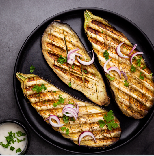 Grilled Eggplant made with high antioxidant olive oil