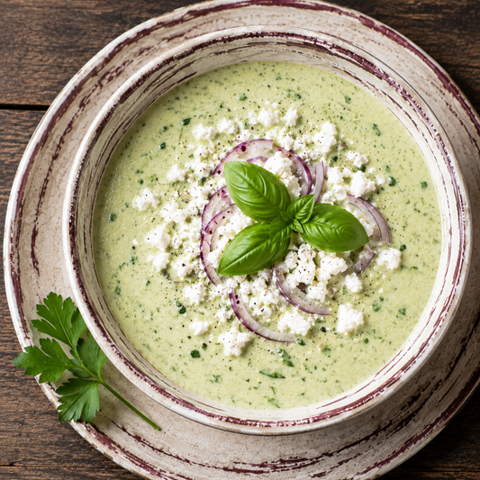 Roasted Zucchini & Spinach Soup