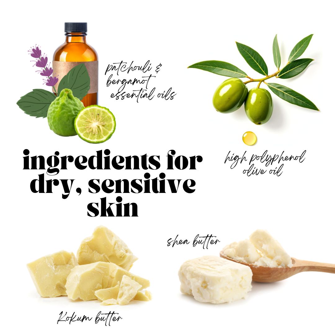 Ingredients include: high polyphenol olive oil, shea butter, kokum butter, patchouli and bergamot. Olive Farmacy's Body Butter