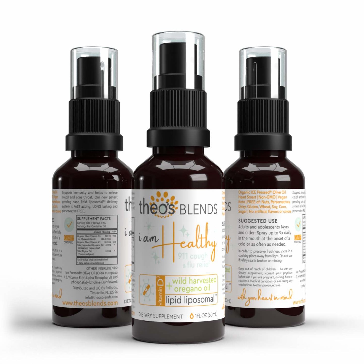 Theo's Blends Liposomal Oregano Oil Antiviral Cold & Flu Spray